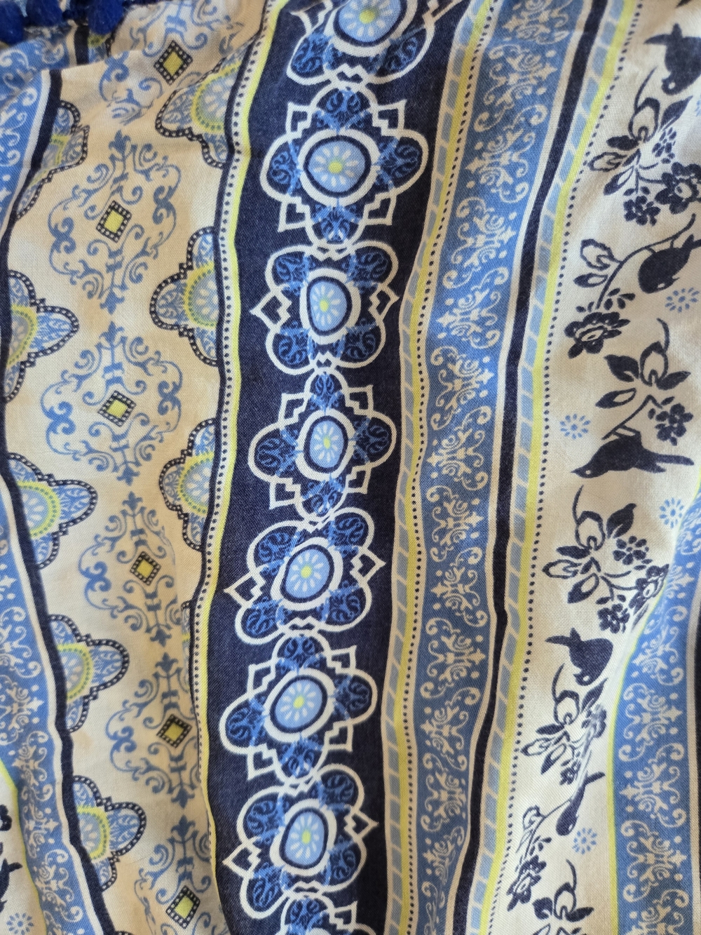 💚3 For $15 Mae Blue Patterned Pom-Pom Women’s Sleep/Casual Shorts - Picture 7 of 8